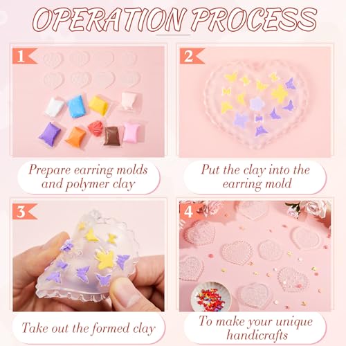 Zeyune 8 Pcs Polymer Clay Molds, Silicone Mini Flower Bows Alphabet Cutters for Earring Jewelry Making, Small Rose Daisy Leaf Letter Clay Mold Kit(Fresh) - style: Fresh