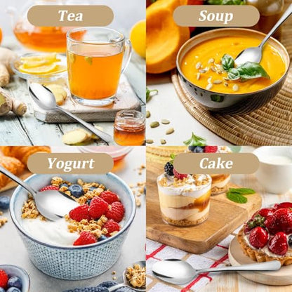 96 PCS Teaspoons Set - Windsor Stainless Steel Tea Spoons 5.9 Inch with Dishwasher Safe Small Spoons,Metal Dessert Spoon,Dinner Spoon Silverware for Home,Kitchen or Restaurant - size: 96PCS Tea Spoon