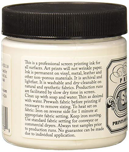Jacquard Professional Screen Print Ink, Water-Soluable, 4oz Jar, White (118)
