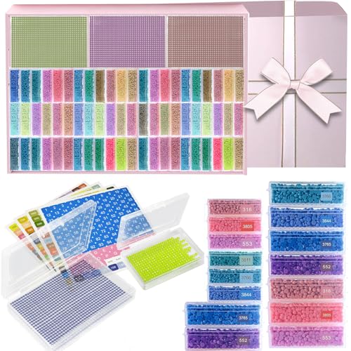 Qlonry 80Pcs Upgrade Diamond Art Storage Trays Convex Point Bottom Design Diamond Painting Trays with Lids 2-in-1 Diamond Art Accessories for DIY Gift - color: Pink, size: 001