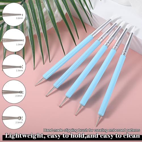 15PCS Silicone Clay Sculpting Tool, Pottery Tools Modeling Dotting Tool Resin Stippling Embossing Tools for DIY Crafts, Modeling, Nail, Painting, Embossing, Sculpting Pottery