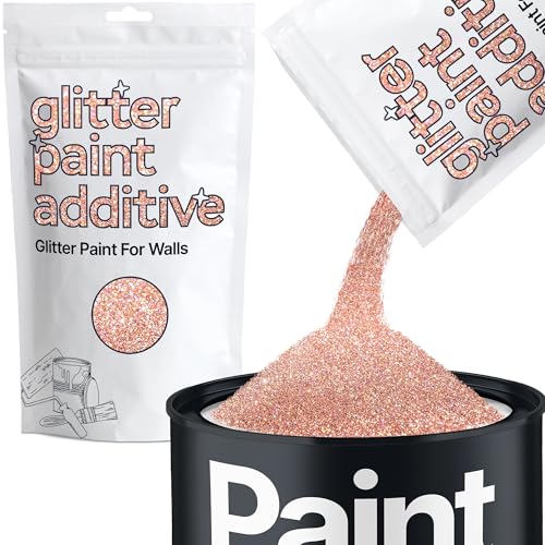 Hemway Rose Gold Holographic Glitter Paint Additive for Walls 100g / 3.5oz | Glitter Additive Sparkle for Interior & Exterior Wall Paint, Furniture, Varnish - color: Rose Gold Holographic