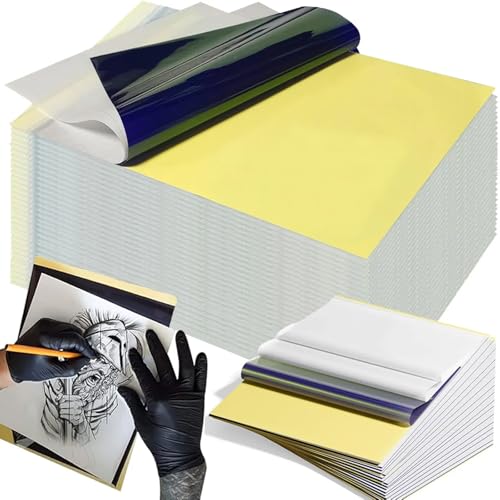 Emalla Tattoo Transfer Paper 200 Sheets, Thermal Stencil Paper for Tattooing A4 Professional Tracing with Crisp Transfer 4 Layer Stencil Paper 8.27" x 12" Tattoo Supplies for Studios & Beginners - size: 200pcs