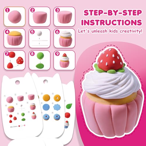 Air Dry Clay Kit for Kids, 12 Crafts Modeling Clay Model Magic, Clay Kits with Sculpting Tools & Tutorials, Safe & Non-Stick DIY Art Crafts, Toys Gift for Ages 3-12 Boys & Girls - color: Clay Kit