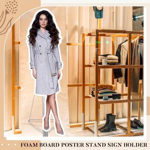 Hicarer 48 Inches Foam Poster Cardboard Easel Display Stand Heavy Duty Floor Standing Sign Adjustable Poster Board Stand Tripod Support for Outdoor Indoor Shows Restaurants Offices