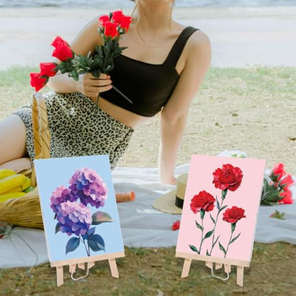 Sherr 24 Pcs Pre Drawn Canvas for Painting Adult Pre Printed Canvas Bulk Sip and Paint Kit Stretched Panels Paint Set for Theme Valentine Painting Night Party Favor(Flower,8 x 10 Inch) - size: 8 x 10 Inch, style: Flower