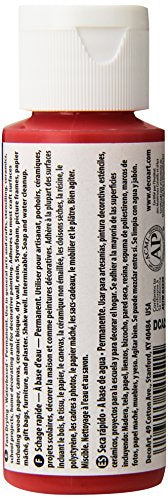 DecoArt Crafter's Acrylic Paint, 2-Ounce, Bright Red - color: Bright Red, size: 2 Fl Oz (Pack of 1)