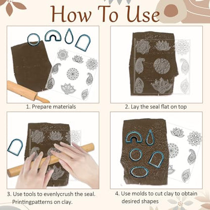 CHGCRAFT Mandala Polymer Clay Texture Sheets Single Mandala Floral Paisley Pattern Silicone Texture Stamp Clay Texture Mat Modeling Pattern Pad Sheets for Jewelry and Earrings Tools, 5.5x5.5 inch - style: Single Mandala