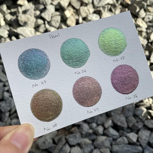 IUILE Handmade Watercolor Paints - Pearl Quarter Pan Set (6 colors) - color: Pearl