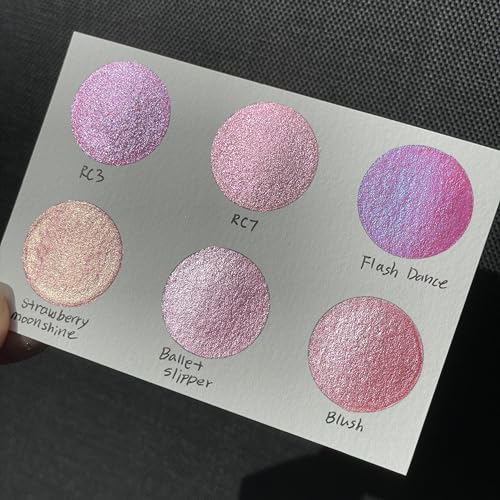 IUILE Handmade Watercolor Paints - Pink Half Pan Set (6 colors) - color: Pink