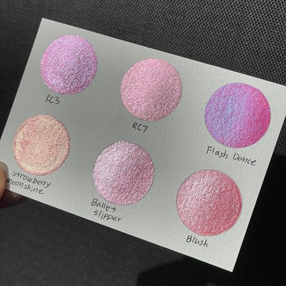 IUILE Handmade Watercolor Paints - Pink Half Pan Set (6 colors) - color: Pink