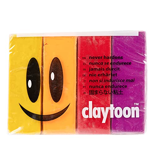 Van Aken Claytoon Modeling Clay – 1 lb (Four 4-oz Bars) – Use for Claymation, Models, and Stop Motion (Hot) - color: Hot