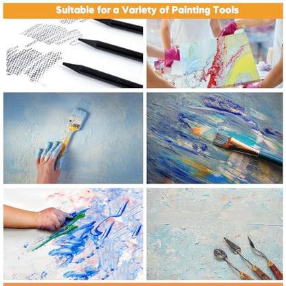 CONDA 8x8 inch Stretched Canvas for Painting, Pack of 8, 100% Cotton, 5/8 Inch Profile Value Bulk Pack for Acrylics, Oils Painting - size: 8x8 inch, 8 Pack