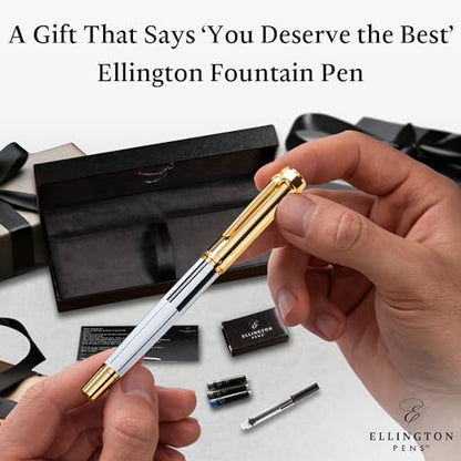 Ellington Pens Luxury Fountain Pen Set - Smooth Medium Nib- Includes 3 Ink Cartridges, Refillable Ink Converter, Gift Box- Fountain Pens For Writing, Calligraphy, Journaling, Sketching (Master Chopin) - color: Master Chopin, style: Medium