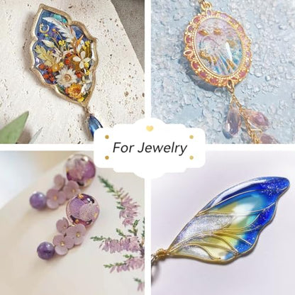 UV Resin 500g,Upgraded Crystal Clear Hard Ultraviolet Epoxy Resin Glue,Low Odor,Fast Curing UV Resin Kit for Jewelry Making,DIY Craft,Christmas Ornaments