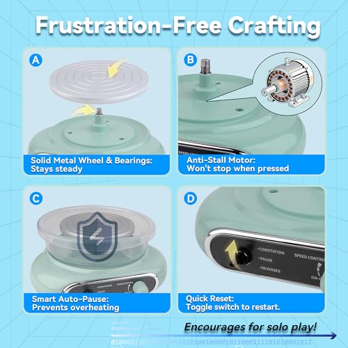 Jasthorine Pottery Wheel for Kids Toy Set, Air Dry Clay & Paint Craft Kits | Beginner Arts and Crafts for Kids Ages 8-12 | Modeling Clay Tools & Painting Set, Toy Birthday Gifts for Girls & Boys 6-12