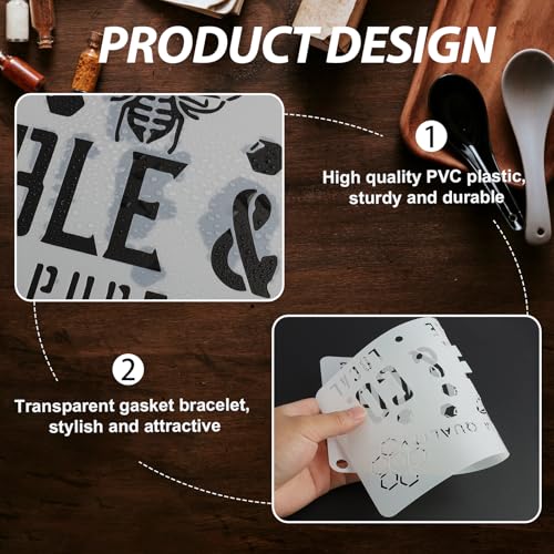 16 Pcs Farmhouse Stencils for Painting on Wood – Reusable Vintage Kitchen Sign Templates for Wall, Fabric, Furniture, Crafts & Wood Burning Projects