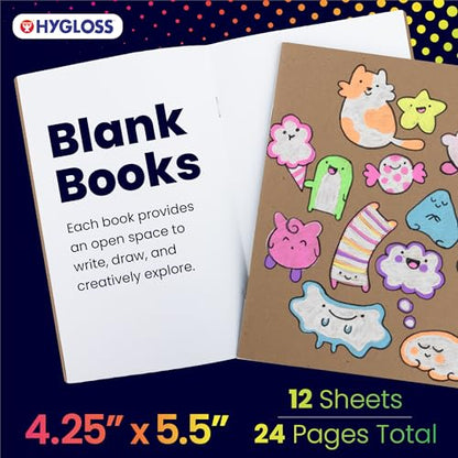 Hygloss Blank Books - Bulk 20 Pack – 4.25" x 5.5" A6 Kraft Paperback Blank Books for Kids to Write Stories, Doodle, Arts & Crafts – Plain Drawing Sketchbook, Unlined Journal, Notebook Without Lines - color: Kraft, style: 20 Books
