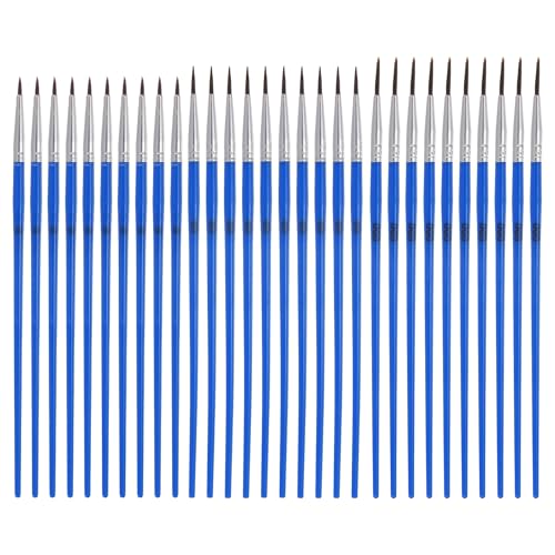 MECCANIXITY 60Pcs Fine Pointed Miniature Paint Brushes, Small Detail Paint Brush for Acrylic Watercolor Oil Model Painting Crafts Rock Painting and DIY Art(Blue #0/#00/#000) - color: Blue, size: #0/#00/#000