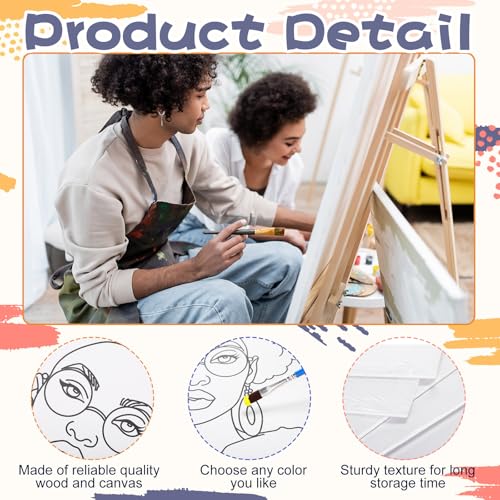 Sherr 108 Pcs 12 Set Lady Sip and Paint Kit for Adults 8''x10'' Pre Drawn Canvas to Paint DIY Acrylic Painting Kit Pre Printed Canvas for Date Night Juneteenth Party Team Building - style: Lady
