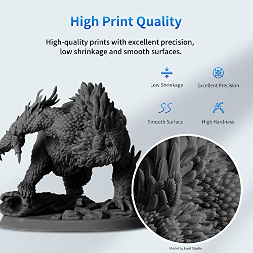 ANYCUBIC 3D Printer Resin Bundle, 405nm SLA UV-Curing Resin with High Precision and Quick Curing & Excellent Fluidity for LCD 3D Printing (4Packs*1kg Black, 4kg in Total) - color: Black, size: 4kg