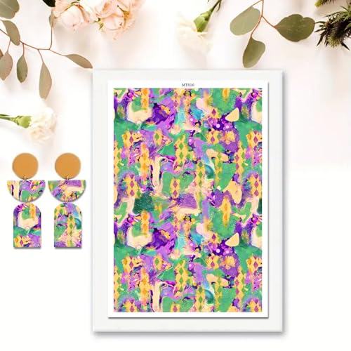 Polymer Clay Transfer Paper, 10 Pcs Abstract Shape Water Soluble Transfer Sheet for Polymer Clay for Polymer Clay Earrings Jewelry Making Disposable Stickers DIY Crafts 5.82X3.93 inch - color: Abstract Shape