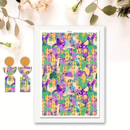 Polymer Clay Transfer Paper, 10 Pcs Abstract Shape Water Soluble Transfer Sheet for Polymer Clay for Polymer Clay Earrings Jewelry Making Disposable Stickers DIY Crafts 5.82X3.93 inch - color: Abstract Shape