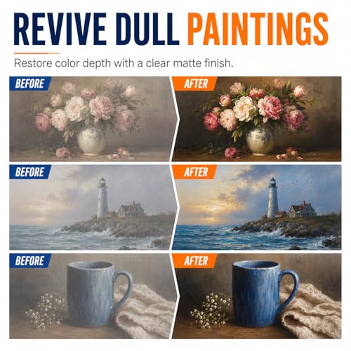 Clear Acrylic Paint Sealer, Matte Varnish for Acrylic Painting & Crafts, Non-Yellow Clear Coat for Clay, Wood, Glass, Metal, Plastic, Protect & Boost Matte Finish on Canvas, Rock Painting & Model - color: Matte