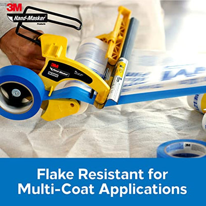 3M Hand Masker Advanced Masking Film, 72 in x 90 ft, Static Cling Keeps Film in Place, Prevents Liquids From Bleeding Through, Flake Resistant, For Indoors & Outdoors Use, 1 Roll (AMF72)