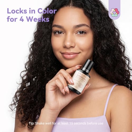 SAVILAND Dilution Free Airbrush Gel Nail Polish: Dark Nude Nail Airbrush Paint High Coverage Hema ＆ Acetone Free with Fine Mist No Clogging for Ombre French Nail Art Design Salon 20 ml - color: Dark Nude