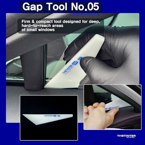 6-in-1 Window Tint Gap Tool Kit – Professional Narrow Gap Tint Finishing & Dust Removal Tools, POM Precision Squeegee Set for Car Window Tint, Vinyl Wrap & PPF