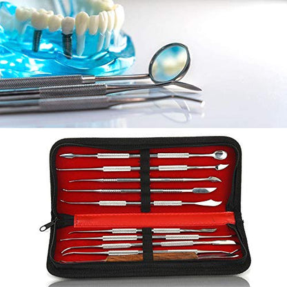 FveBzem 10 pcs/Set Wax Carving Tools Stainless Steel Wax Carver Clay Pottery Sculpture Tools Dental Instrument Kit Surgical Dentist Sculpture Knife Instruments Tool Kit with Storage Bag