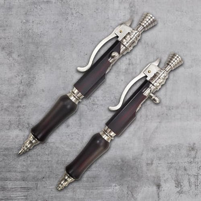 Dr. Metalleung Heavy Duty Stainless Steel Bolt Action Pen - Tactical EDC Retractable Ballpoint Pen with CNC Precision, Pocket Clip, Refillable (Black G2 Ink) - Perfect for Gifts & Smooth Writing - style: Baroque