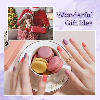JODSONE 20 Colors Gel Nail Polish Kit with U V Light Base Top Matte Coat High Shine Vibrant Nail Gel Equipped with Manicure Tools - color: 20KIT-SUN1G-01A