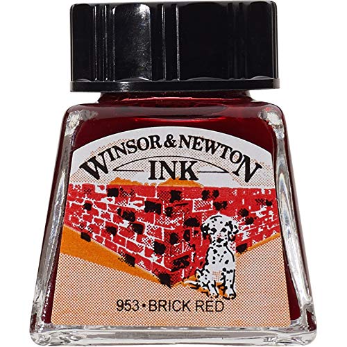 Winsor & Newton Drawing Ink, 14ml Bottle, Brick Red - color: Brick Red, style: 14ml Bottle