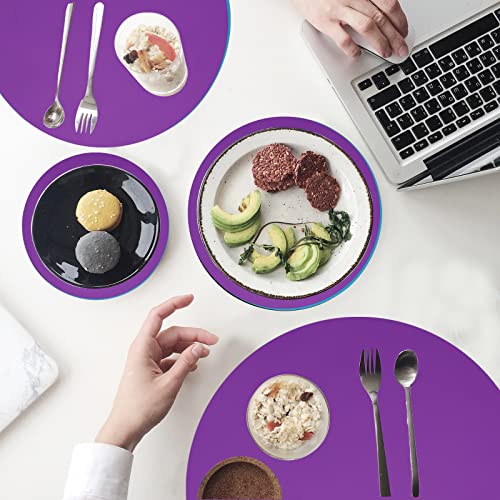Silicone Microwave Mat 12 Inch, Non Stick Turntable Safe Baking Mat for Kitchen, Multi Purpose Heat Resistant Oven Mat, Trivet Mat, Placemat 2 Pack(Purple) - color: Purple
