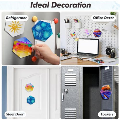 Engrowtic 50 Pcs Magnetic Painting Canvas Panel Mini Canvas Boards for Painting Mini Tile Art for Fridge Locker Art Crafts DIY(3 in,Regular Hexagon) - size: 3 in, style: Regular Hexagon