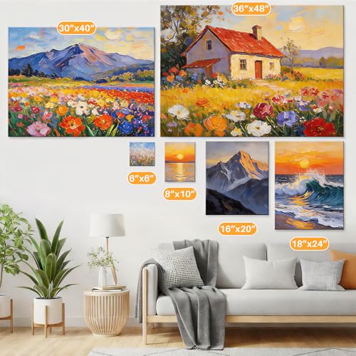 CONDA 16x20 inch Stretched Canvas for Painting, 5 Pack Primed Large Canvas, Primed Acid-Free Cotton 5/8 Inch Profile Value Bulk Pack for Acrylics, Oils Painting - size: 16x20 inch