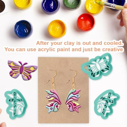 beinkmake 22Pcs Magic Moth Butterfly Polymer Clay Cutters Boho Clay Earrings Cutters Polymer Jewelry Cutter for Earrings Making Birthday Party DIY Supplies - style: Butterfly