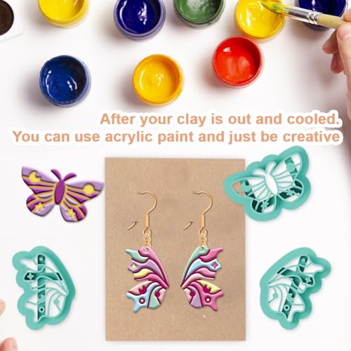beinkmake 22Pcs Magic Moth Butterfly Polymer Clay Cutters Boho Clay Earrings Cutters Polymer Jewelry Cutter for Earrings Making Birthday Party DIY Supplies - style: Butterfly
