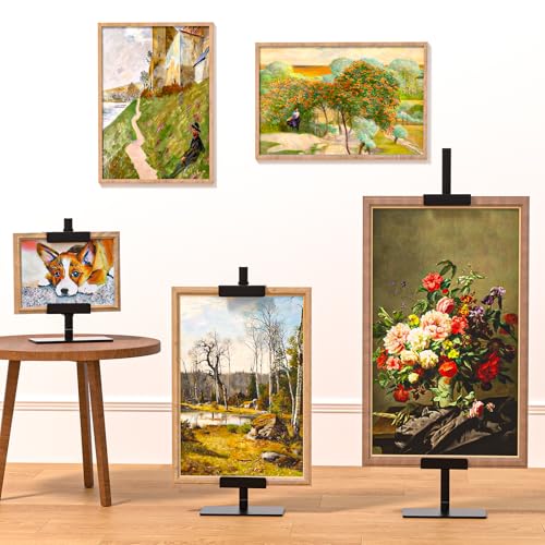 2 Pieces Tabletop Easel Stand, 31" H/1.7" T Adjustable Picture Frame Stands for Display,Metal Tablet Top Easel Picture Frames Stand, Canvas Frame Easel, Black Stand for Sign,Photo,Art,Painting