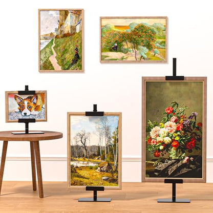 2 Pieces Tabletop Easel Stand, 31" H/1.7" T Adjustable Picture Frame Stands for Display,Metal Tablet Top Easel Picture Frames Stand, Canvas Frame Easel, Black Stand for Sign,Photo,Art,Painting
