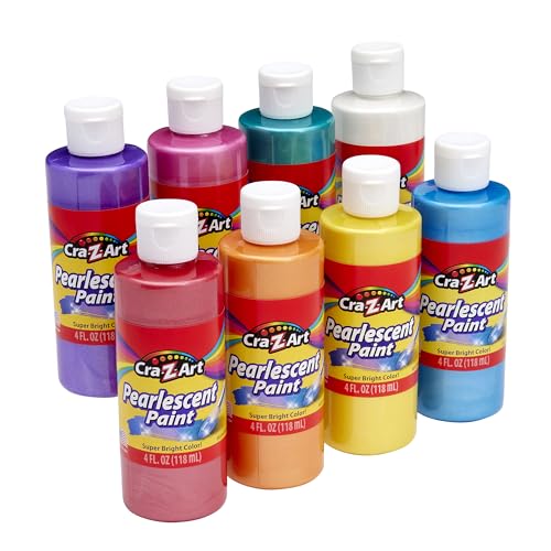Cra-Z-Art Washable Pearlescent Paint Bulk Pack 8ct, Assorted Colors 4oz each bottle - color: Pearlescent 4 ounce