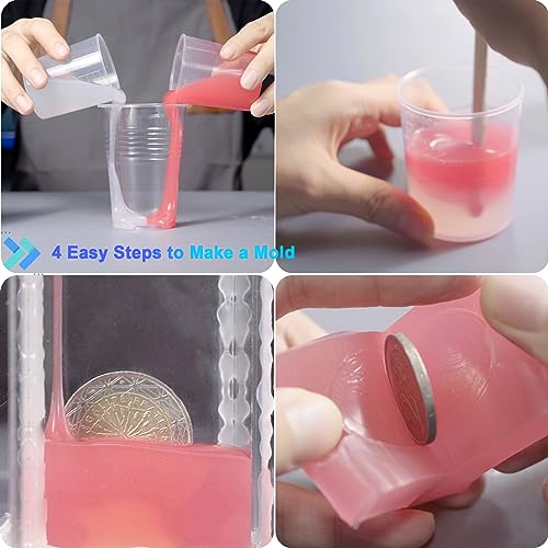 BBDINO Silicone Mold Making Kit 20A Silicone for Mold Making, Silicone Mold Making Translucent 38.8 Oz, 1A:1B by Volume, Liquid Silicone for Molds Making of Resin, Soap, Wax, Clay, Concrete etc. - size: 38.8 Oz