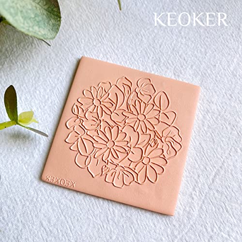 Keoker Polymer Clay Texture Sheets, Clay Texture Mat for Making Earrings Jewerly, Polymer Clay Earrings Tools (Floral B) - color: Floral B