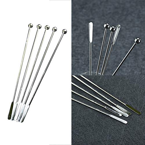20 pcs Stainless Steel Coffee Beverage Stir Sticks Cocktail Stirrers Drink Swizzle Stick 7.4" Swizzle Stick Picks Tools - color: Silver-20 Pieces