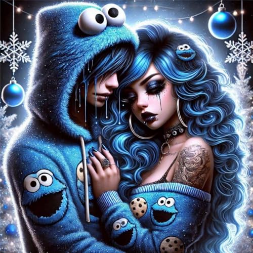WPYTNM 5D Diamond Painting Kit, Gothic Couple Embrace Art Deco Style, Full Drill DIY Canvas Set for Adults, for Home wall Decoration as a Gift. Size: 14x14 Inches - color: Cream