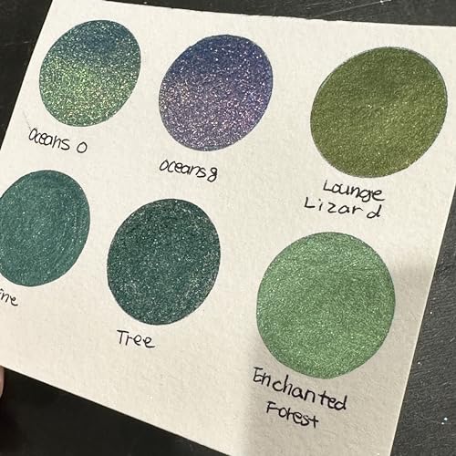 IUILE Handmade Watercolor Paints - Green Half Pan Set (6 colors) - color: Green