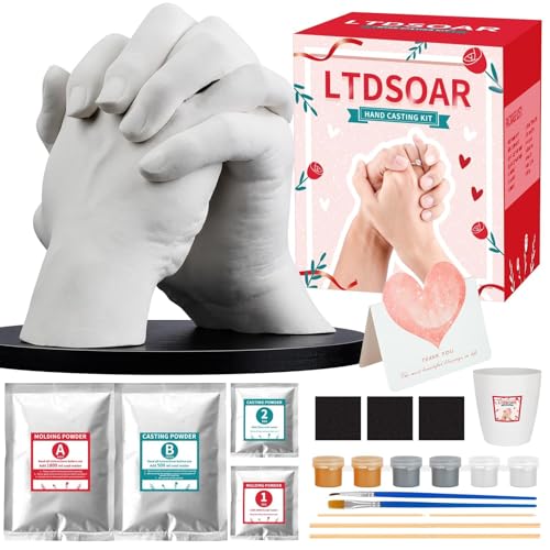 LTDSOAR Hand Casting Kit, Couples with Practice Kit, Hand Mold Kit for Women Men Engagement, Romantic Anniversary Wedding Birthday for Her or Him, Boyfriend Girlfriend Unique Bridal Shower Gift