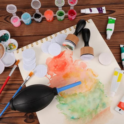 Outus 54 Pcs Alcohol Ink Supplies Include 1 Air Blower, 1 Mini Applicator Tool Mini Ink Blending Tool, 50 Replacement Felts and 2 Replacement Foam Pads for Scrapbooking Painting Drawing Art Supplies
